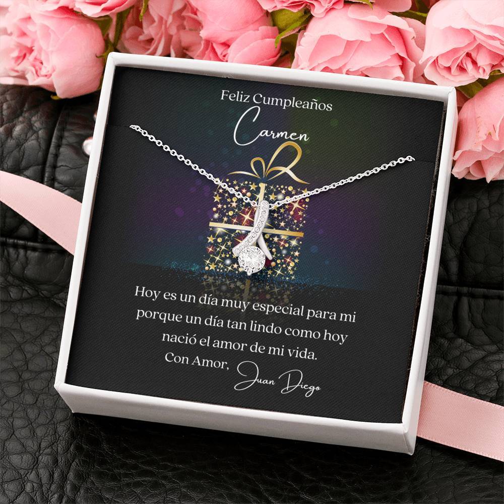 Collar para el amor de mi vida en su cumpleaños - Collar Lazo con piedra. Jewelry 