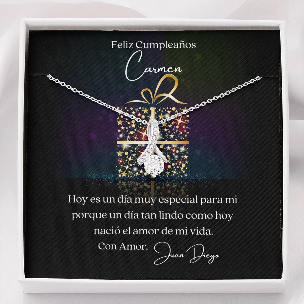 Collar para el amor de mi vida en su cumpleaños - Collar Lazo con piedra. Jewelry 