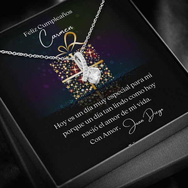 Collar para el amor de mi vida en su cumpleaños - Collar Lazo con piedra. Jewelry 