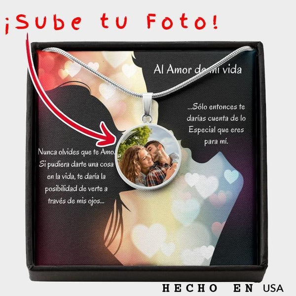 Collar para el Amor de mi Vida, Sube la foto donde estén juntos y regálale este hermoso collar a tu pareja. Jewelry Luxury Necklace (.316 Surgical Steel) No 