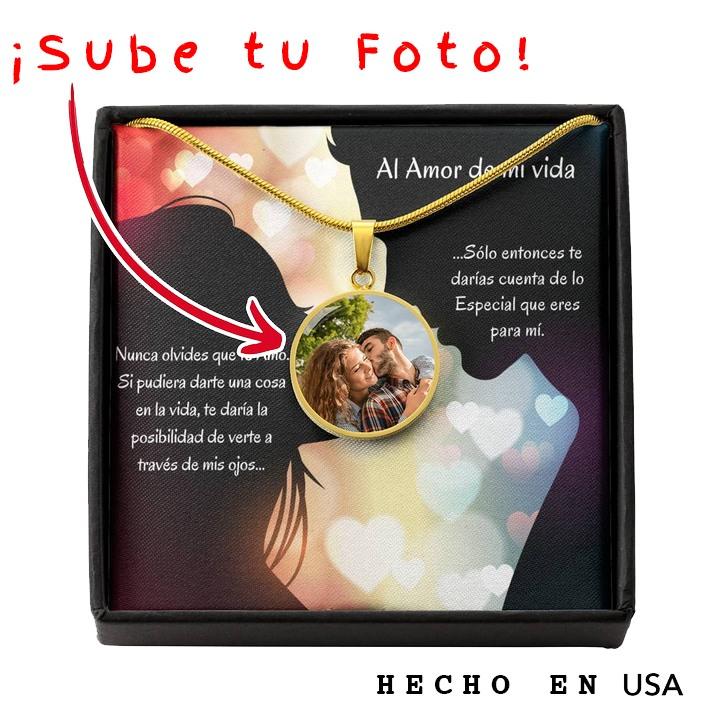 Collar para el Amor de mi Vida, Sube la foto donde estén juntos y regálale este hermoso collar a tu pareja. Jewelry Luxury Necklace (18k Yellow Gold Finish) No 