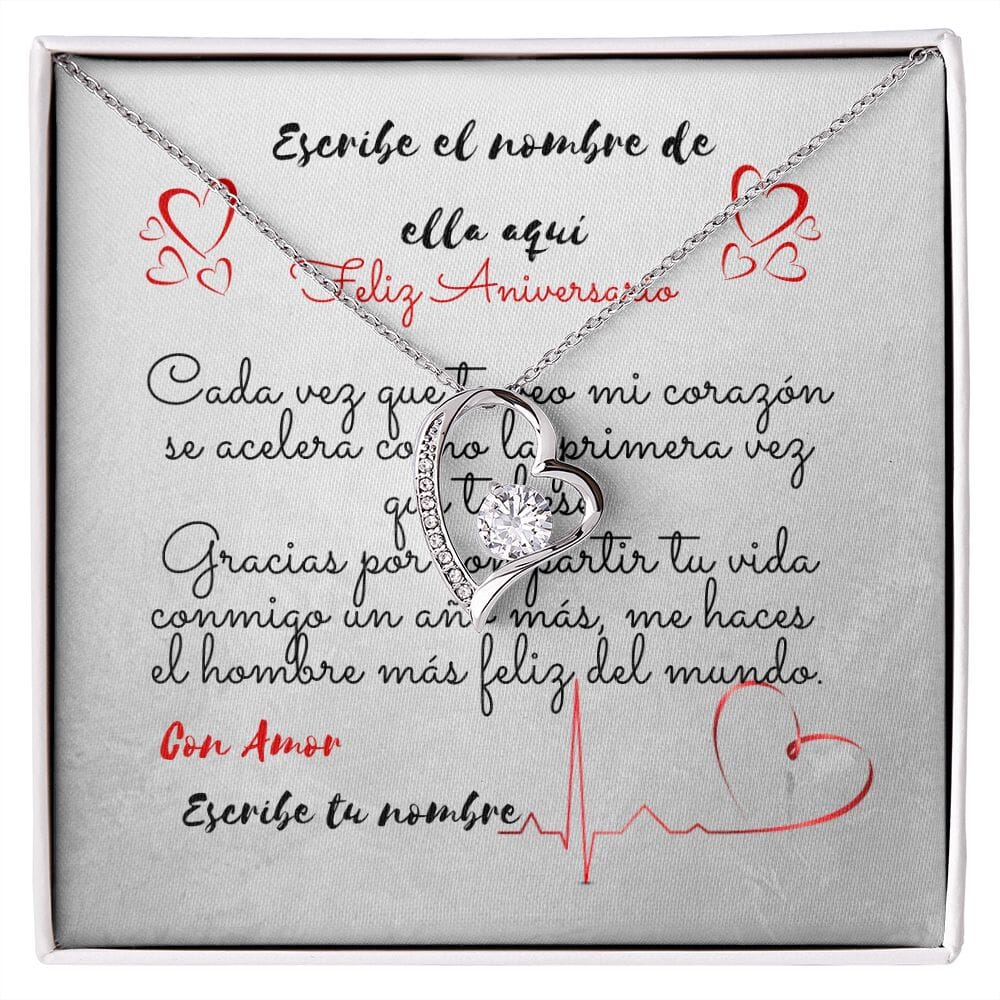 Collar para esposa: Feliz Aniversario, Cada vez que te veo… Collar Love por siempre Jewelry 