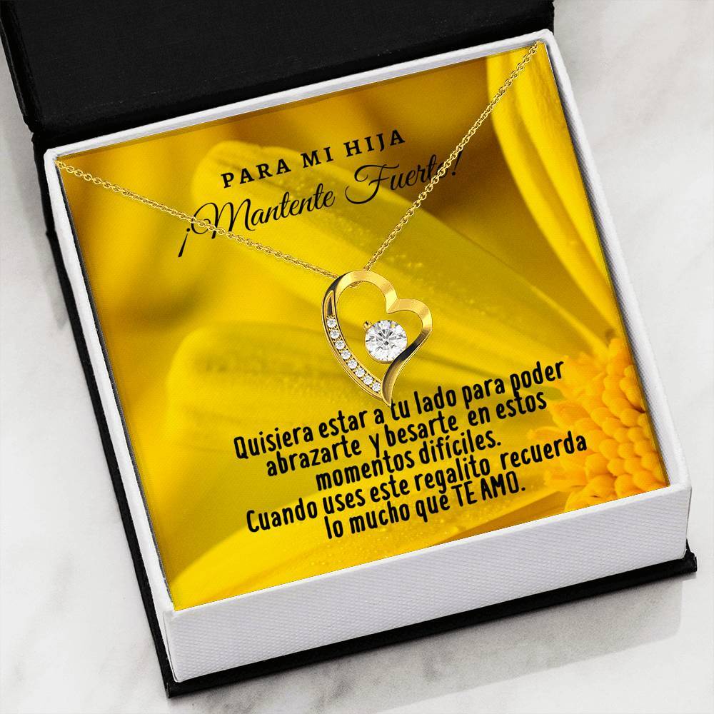 Collar para Hija: Para mi Hija ¡Mantente Fuerte… - Regalo perfecto para Día de la Madre - Collar Forever Love 14K Jewelry/ForeverLove 