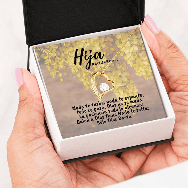 Collar para la Hija: Hija Recuerda, Nada te turbe… - Regalo perfecto - Collar Forever Love 14K Jewelry/ForeverLove 