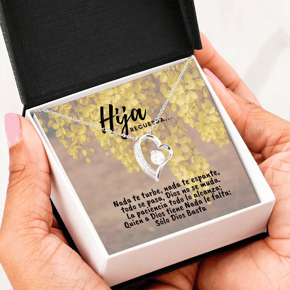Collar para la Hija: Hija Recuerda, Nada te turbe… - Regalo perfecto - Collar Forever Love 14K Jewelry/ForeverLove 