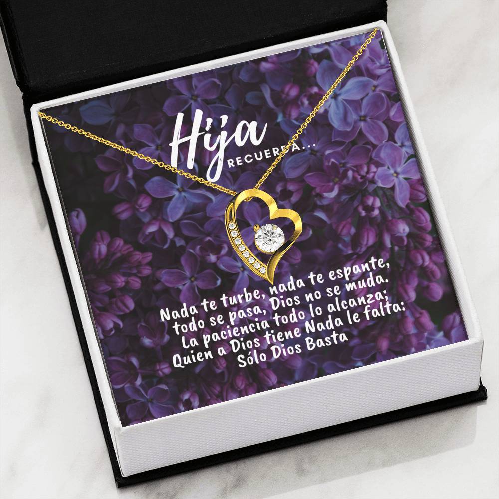 Collar para la Hija: Hija Recuerda… - Regalo perfecto - Collar Forever Love 14K Jewelry/ForeverLove 