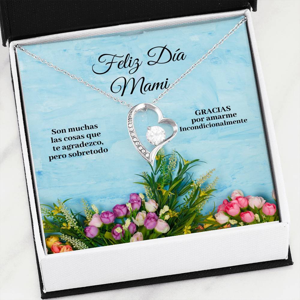 Collar para la Mamá: Feliz Día Mami… - Regalo perfecto - Collar Forever Love 14K Jewelry/ForeverLove 