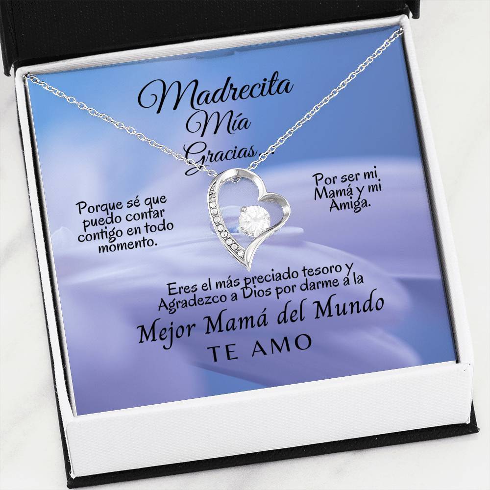 Collar para la Mamá: Madrecita Mía, Gracias - Regalo perfecto - Collar Forever Love 14K Jewelry/ForeverLove 