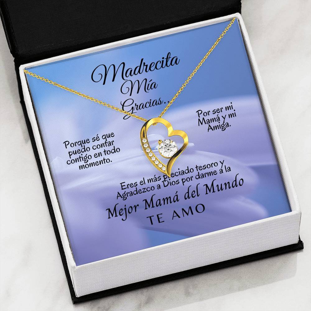 Collar para la Mamá: Madrecita Mía, Gracias - Regalo perfecto - Collar Forever Love 14K Jewelry/ForeverLove 