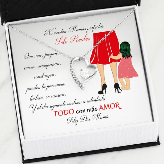Collar para la Mamá: No existen Mamás perfectas, Sólo reales - Feliz Día Mamá - Collar Forever Love 14K Jewelry/ForeverLove 