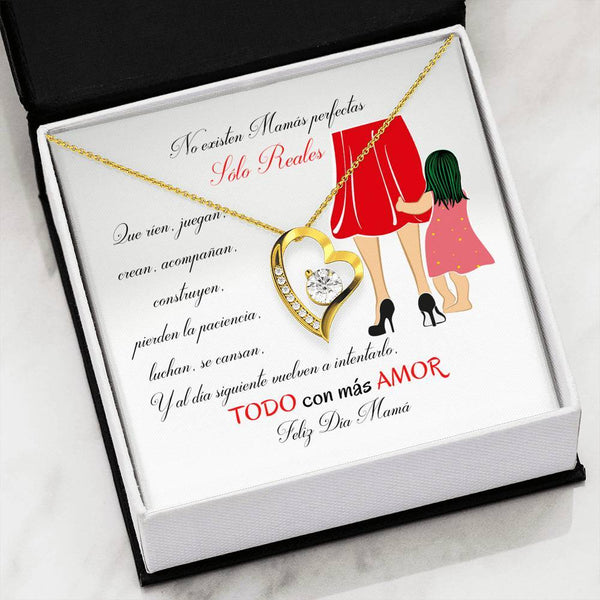 Collar para la Mamá: No existen Mamás perfectas, Sólo reales - Feliz Día Mamá - Collar Forever Love 14K Jewelry/ForeverLove 
