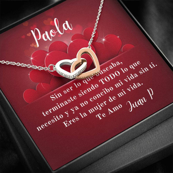 Collar para la mujer que amas - Collar 2 corazones con Tarjeta para la la mujer que buscabas y la encontraste. Jewelry Caja Estándar 