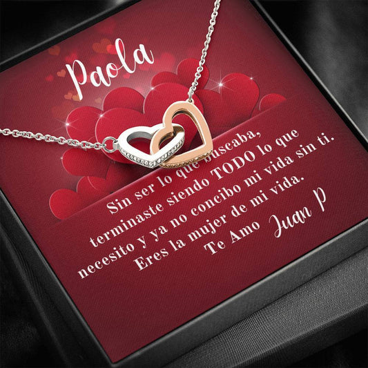 Collar para la mujer que amas - Collar 2 corazones con Tarjeta para la la mujer que buscabas y la encontraste. Jewelry Caja Estándar 