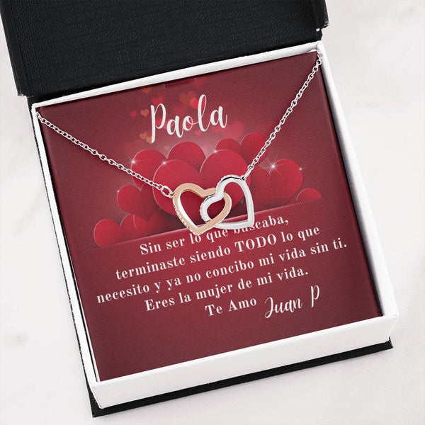 Collar para la mujer que amas - Collar 2 corazones con Tarjeta para la la mujer que buscabas y la encontraste. Jewelry 
