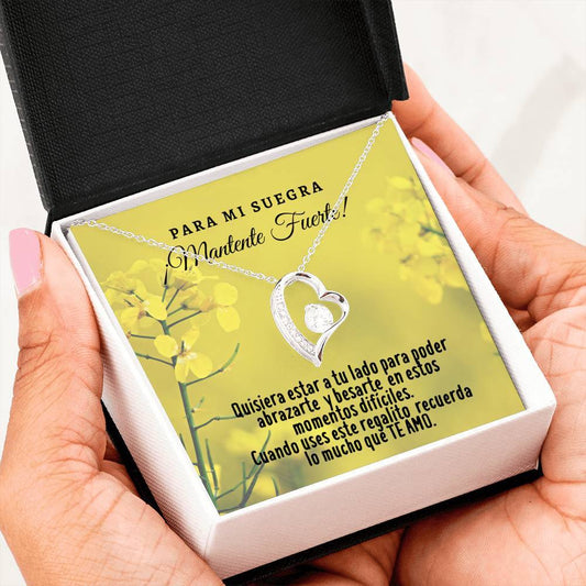 Collar para la Suegra: Para mi Suegra ¡Mantente… - Regalo perfecto para Día de la Madre - Collar Forever Love 14K Jewelry/ForeverLove 14k White Gold Finish 