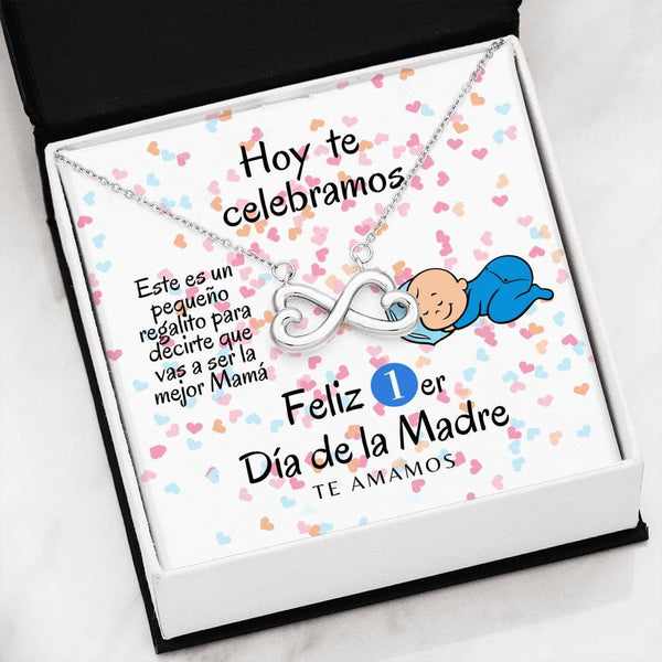 Collar para Mamá: Feliz 1er Día de la Madre - Boy - Regalo perfecto para Día de la Madre - Infinito Corazón Collar Jewelry 