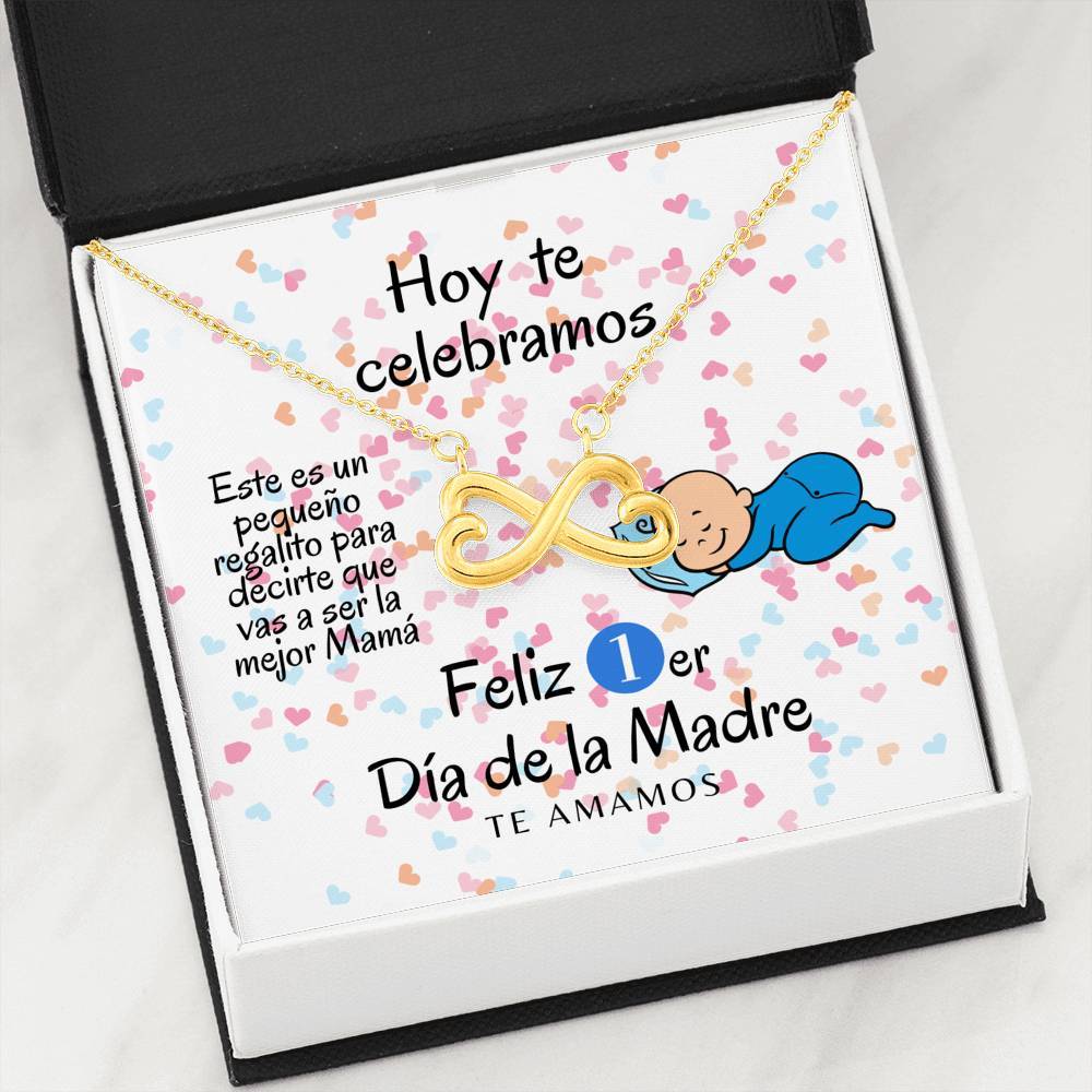 Collar para Mamá: Feliz 1er Día de la Madre - Boy - Regalo perfecto para Día de la Madre - Infinito Corazón Collar Jewelry 