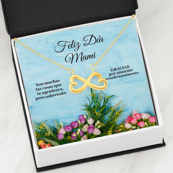 Collar para Mamá: Feliz Día Mami- Regalo perfecto para Día de la Madre - Infinito Corazón Collar Jewelry 