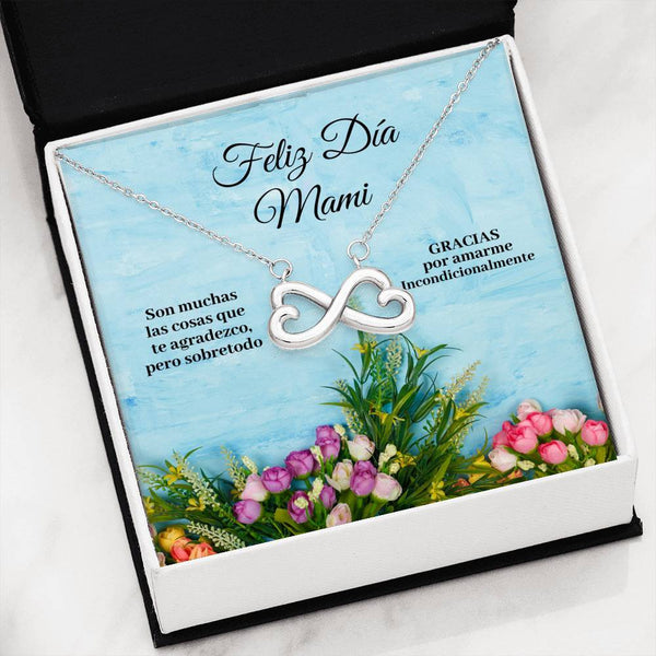 Collar para Mamá: Feliz Día Mami- Regalo perfecto para Día de la Madre - Infinito Corazón Collar Jewelry 