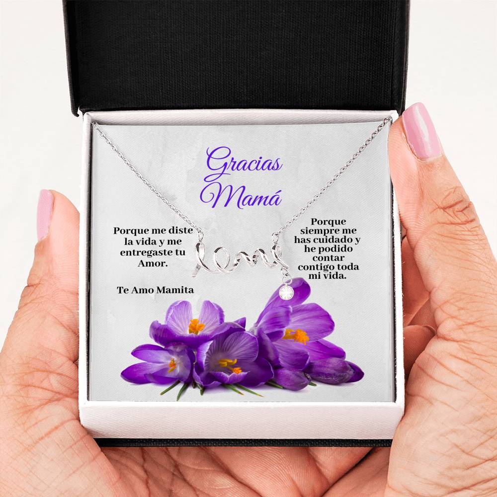 Collar para Mamá: Gracias Mamá, Porque me diste la vida Jewelry 