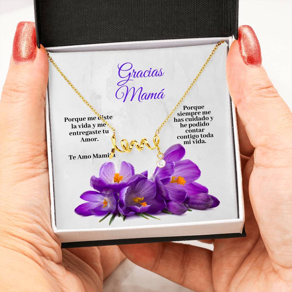 Collar para Mamá: Gracias Mamá, Porque me diste la vida Jewelry 