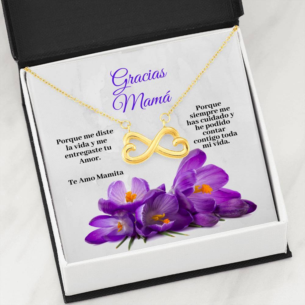 Collar para Mamá: Gracias Mamá, Porque me diste la vida…- Regalo perfecto para Día de la Madre - Infinito Corazón Collar Jewelry 