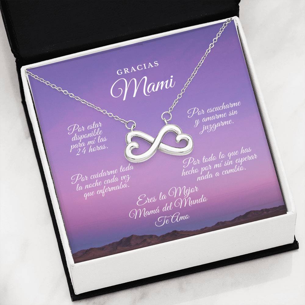 Collar para Mamá: Gracias Mami!!! Por estar… - Regalo perfecto para Día de la Madre - Infinito Corazón Collar Jewelry 