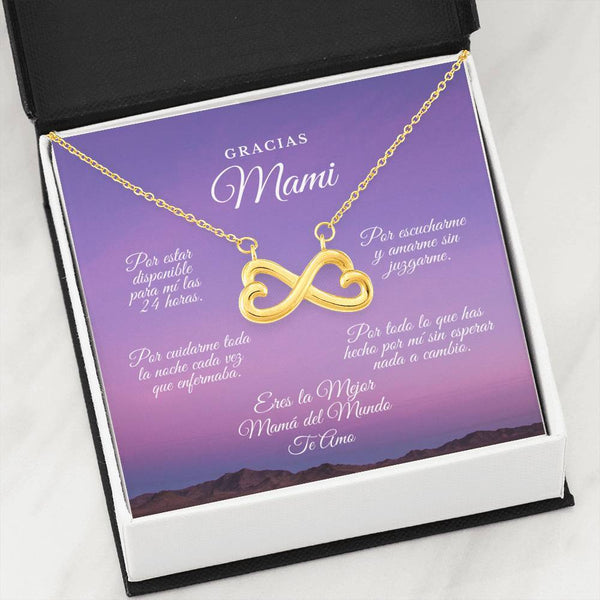 Collar para Mamá: Gracias Mami!!! Por estar… - Regalo perfecto para Día de la Madre - Infinito Corazón Collar Jewelry 