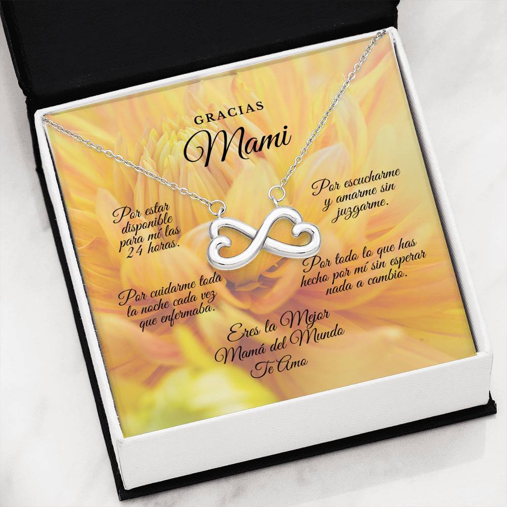 Collar para Mamá: Gracias Mami!!! - Regalo perfecto para Día de la Madre - Infinito Corazón Collar Jewelry 