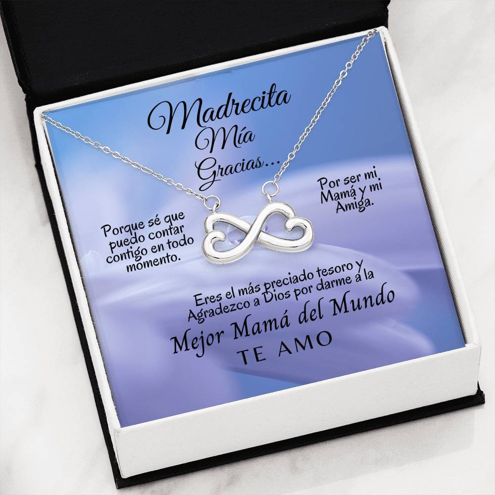 Collar para Mamá: Madrecita Mía- Gracias - Regalo perfecto para Día de la Madre - Infinito Corazón Collar Jewelry 