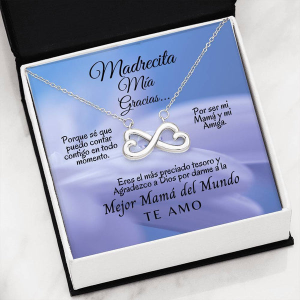 Collar para Mamá: Madrecita Mía- Gracias - Regalo perfecto para Día de la Madre - Infinito Corazón Collar Jewelry 