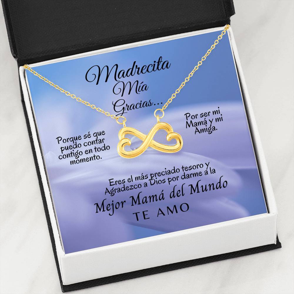 Collar para Mamá: Madrecita Mía- Gracias - Regalo perfecto para Día de la Madre - Infinito Corazón Collar Jewelry 