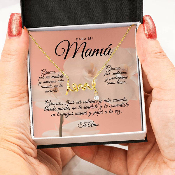 Collar para Mamá: Para Mi Mamá, Gracias… Por no rendirte - Regalo perfecto para Día de la Madre - Collar con palabra LOVE escrita Jewelry 