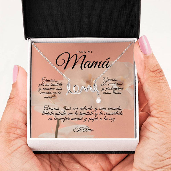Collar para Mamá: Para Mi Mamá, Gracias… Por no rendirte - Regalo perfecto para Día de la Madre - Collar con palabra LOVE escrita Jewelry 
