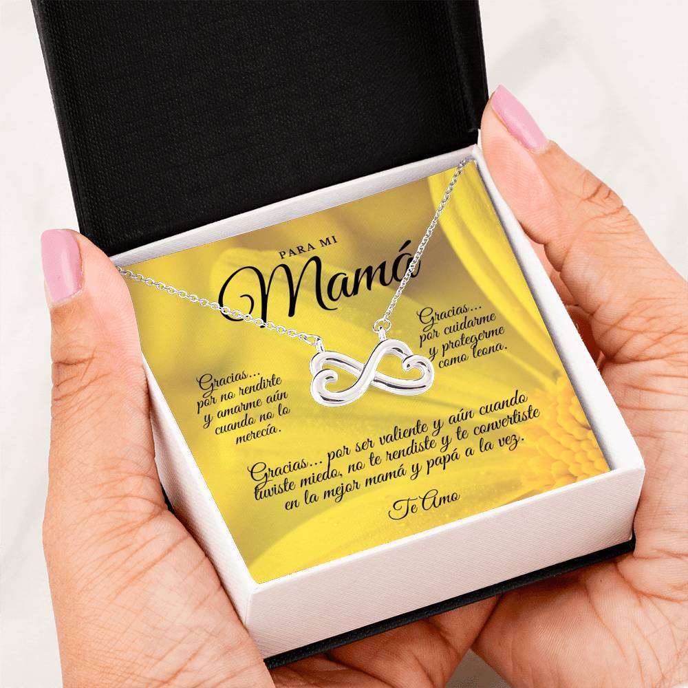 Collar para Mamá: Para Mi Mamá, Gracias… Por no rendirte… - Regalo perfecto para Día de la Madre - Infinito Corazón Collar Jewelry 14k White Gold Finish 