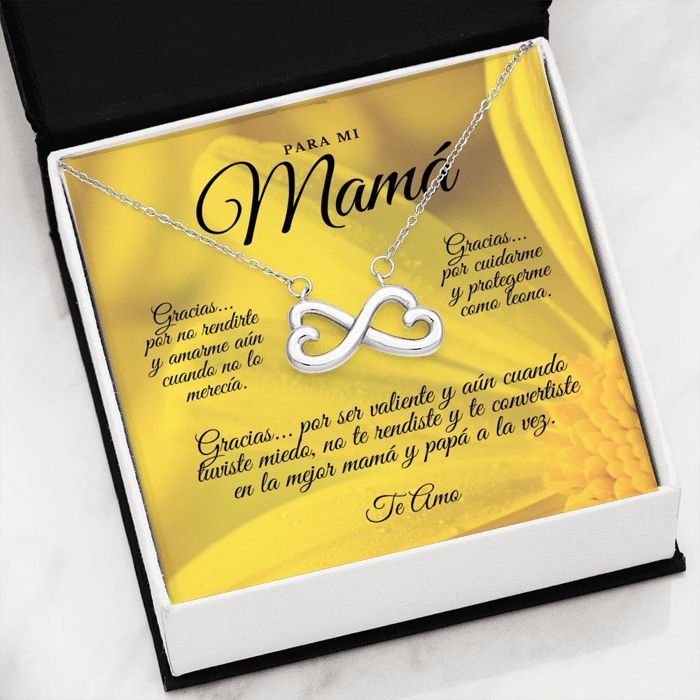 Collar para Mamá: Para Mi Mamá, Gracias… Por no rendirte… - Regalo perfecto para Día de la Madre - Infinito Corazón Collar Jewelry 