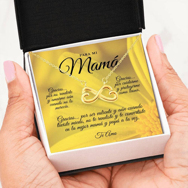 Collar para Mamá: Para Mi Mamá, Gracias… Por no rendirte… - Regalo perfecto para Día de la Madre - Infinito Corazón Collar Jewelry 18k Yellow Gold Finish 