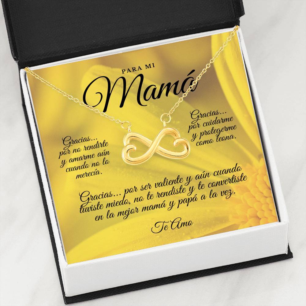 Collar para Mamá: Para Mi Mamá, Gracias… Por no rendirte… - Regalo perfecto para Día de la Madre - Infinito Corazón Collar Jewelry 