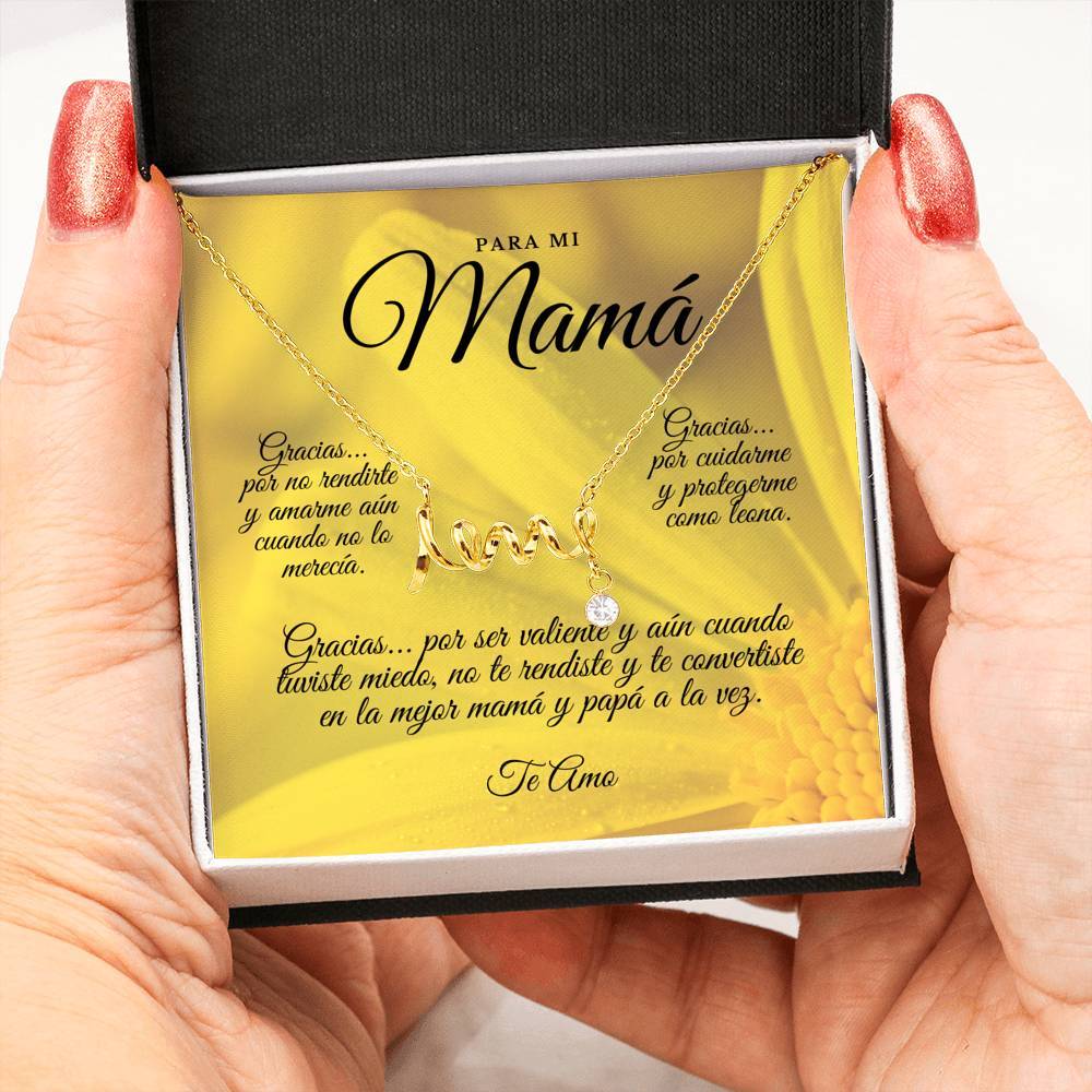 Collar para Mamá: Para Mi Mamá, Gracias… Por… - Regalo perfecto para Día de la Madre - Collar con palabra LOVE escrita Jewelry ShineOn Fulfillment 