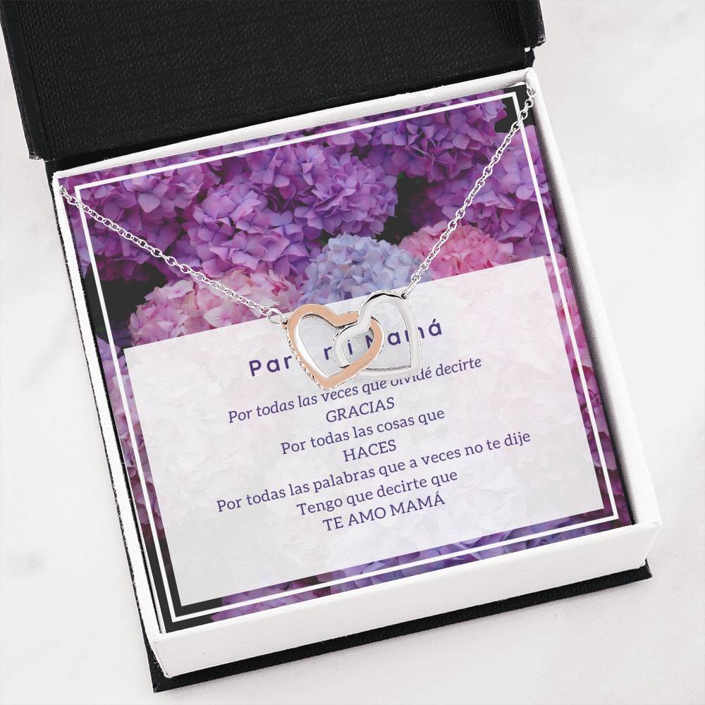 Collar para Mamá: Para mi MAMÁ - Regalo para Mamá - Collar Dos corazones Jewelry 
