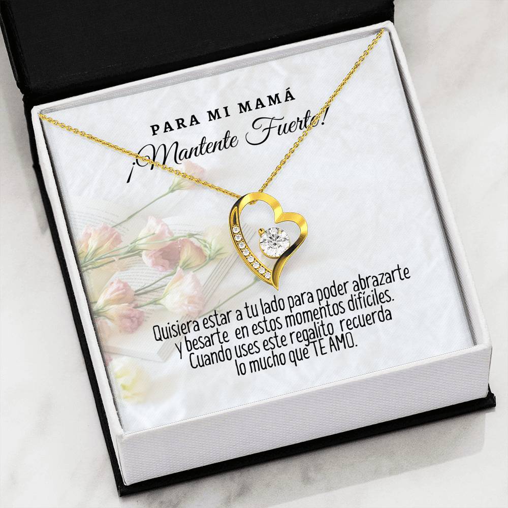 Collar para Mamá: Para mi mami ¡Mantente… - Regalo perfecto para Día de la Madre - Collar Forever Love 14K Jewelry/ForeverLove 18k Yellow Gold Finish 