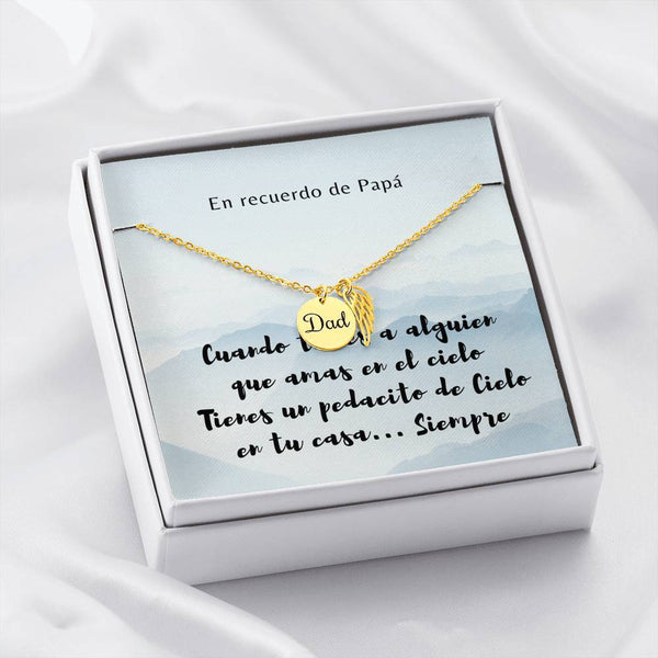 Collar para Recordar a Papá: Cuando tienes a alguien que amas en el cielo… Jewelry 18k Yellow Gold Finish 