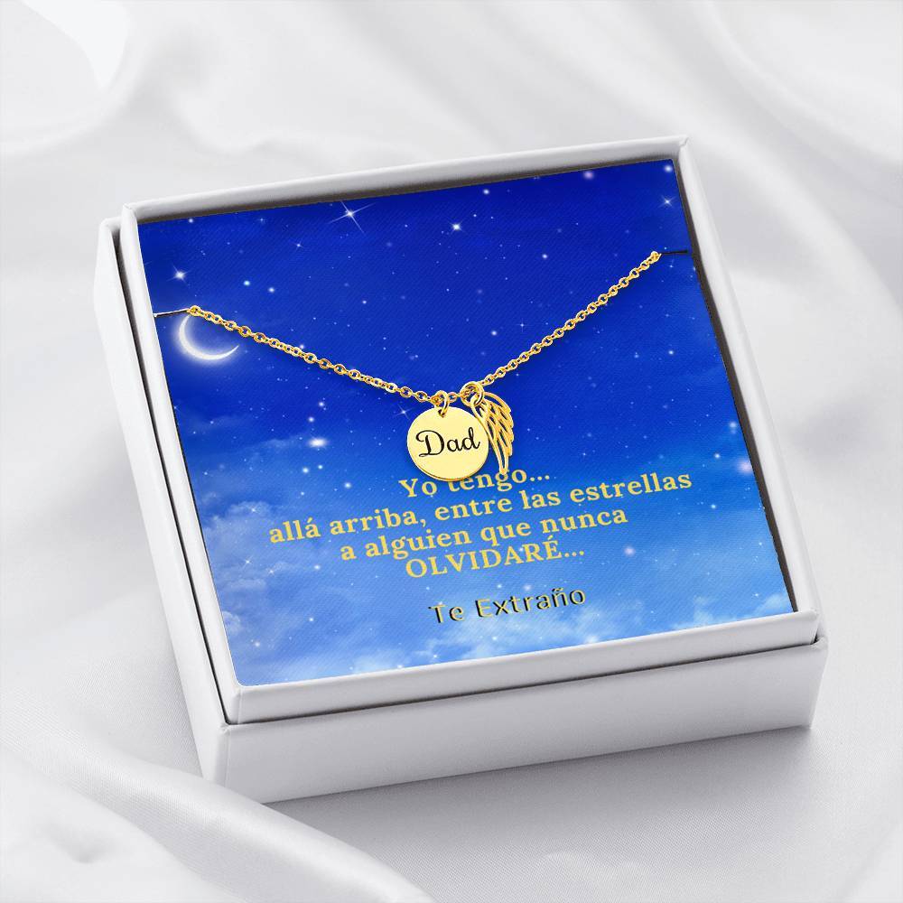 Collar para Recordar a Papá: Yo tengo… allá arriba, entre las estrellas… Jewelry 18k Yellow Gold Finish 