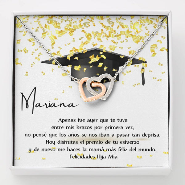 Collar para regalar a Hija el día de su Graduación - Collar 2 Corazones Unidos Jewelry/InterlockingHearts 