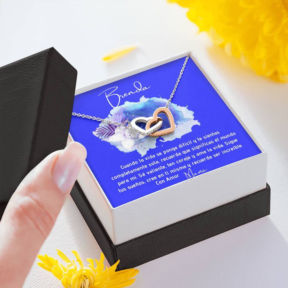 Collar para regalar a Hija, esposa, Mamá, Suegra - Collar Dos Corazones para la persona que amas y decirle que estás con ella aunque estén lejos. Jewelry/InterlockingHearts 