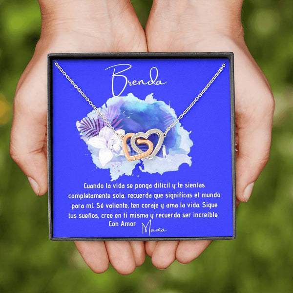 Collar para regalar a Hija, esposa, Mamá, Suegra - Collar Dos Corazones para la persona que amas y decirle que estás con ella aunque estén lejos. Jewelry/InterlockingHearts 