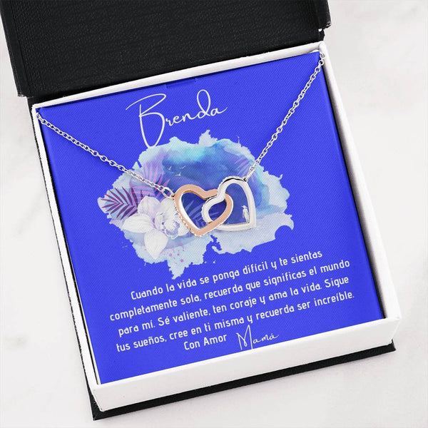 Collar para regalar a Hija, esposa, Mamá, Suegra - Collar Dos Corazones para la persona que amas y decirle que estás con ella aunque estén lejos. Jewelry/InterlockingHearts 