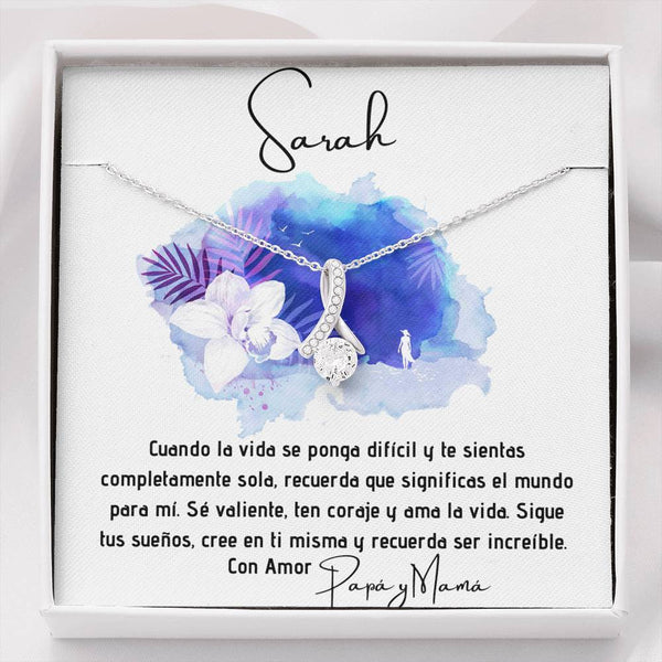 Collar para regalar a Hija, esposa, Mamá, Suegra - Collar Lazo con piedra para la persona que amas y decirle que estás con ella aunque estén lejos. Jewelry/AlluringBeauty 