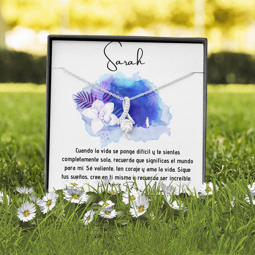 Collar para regalar a Hija, esposa, Mamá, Suegra - Collar Lazo con piedra para la persona que amas y decirle que estás con ella aunque estén lejos. Jewelry/AlluringBeauty 