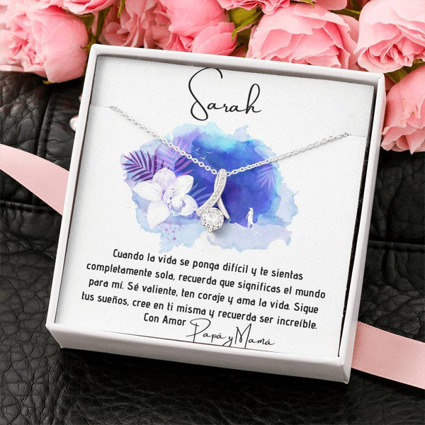 Collar para regalar a Hija, esposa, Mamá, Suegra - Collar Lazo con piedra para la persona que amas y decirle que estás con ella aunque estén lejos. Jewelry/AlluringBeauty 